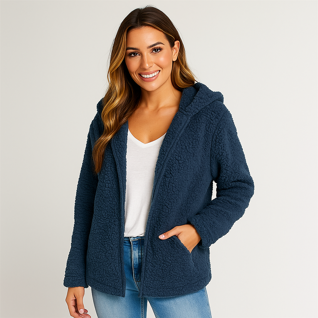 ModeGeist | Fleecejacke mit Kapuze für Damen Yverine