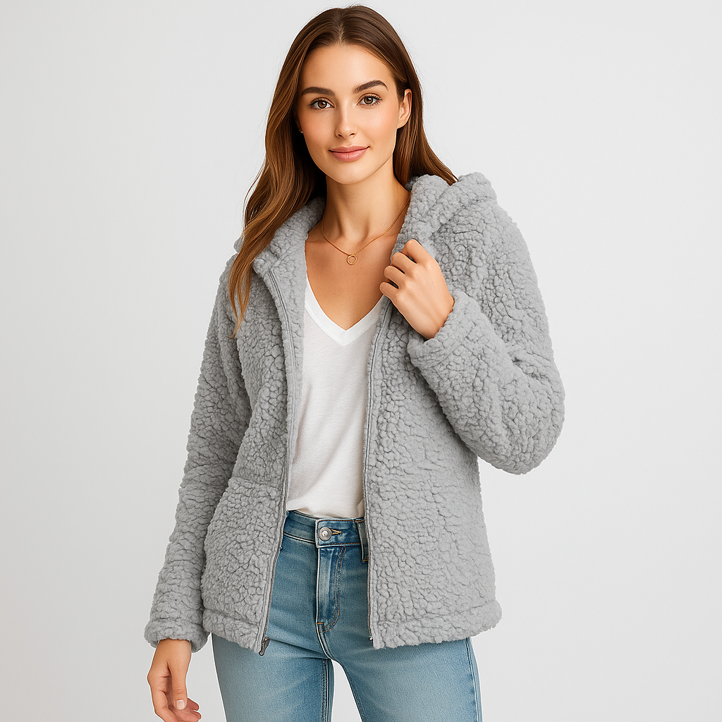 ModeGeist | Fleecejacke mit Kapuze für Damen Yverine