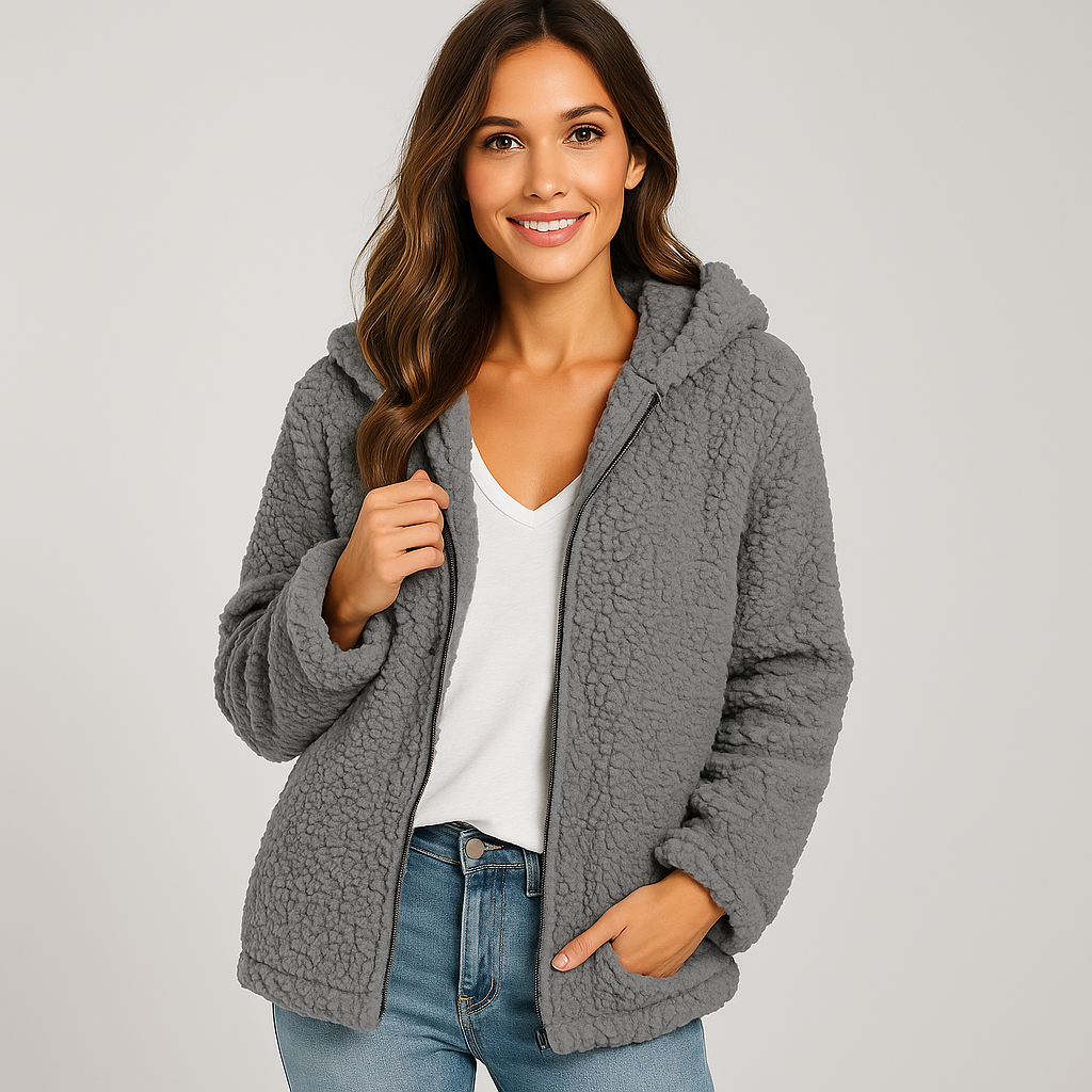 ModeGeist | Fleecejacke mit Kapuze für Damen Yverine