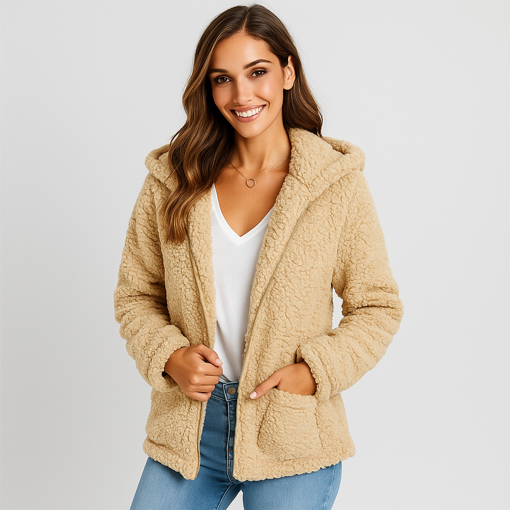 ModeGeist | Fleecejacke mit Kapuze für Damen Yverine