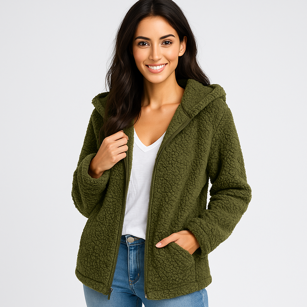 ModeGeist | Fleecejacke mit Kapuze für Damen Yverine