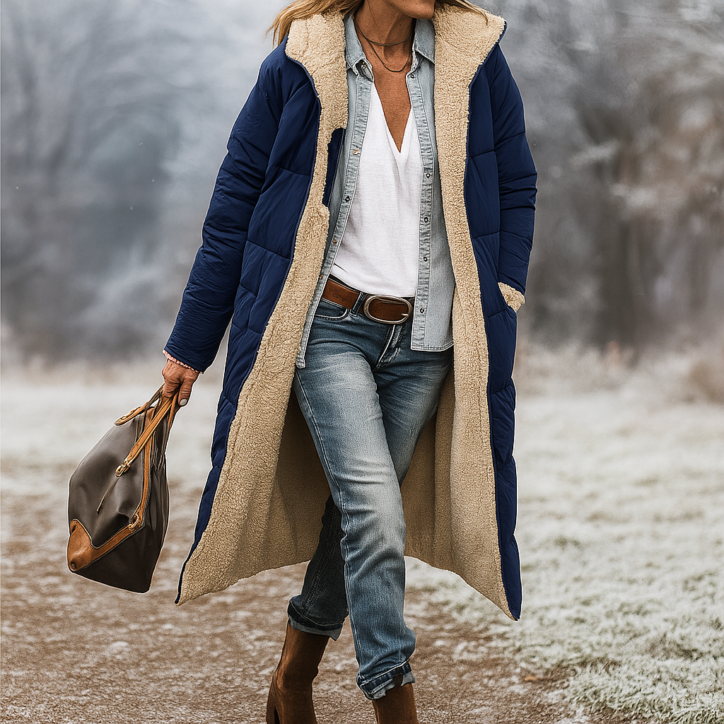 ModeGeist | Lange gepolsterte Jacke mit warmem Futter