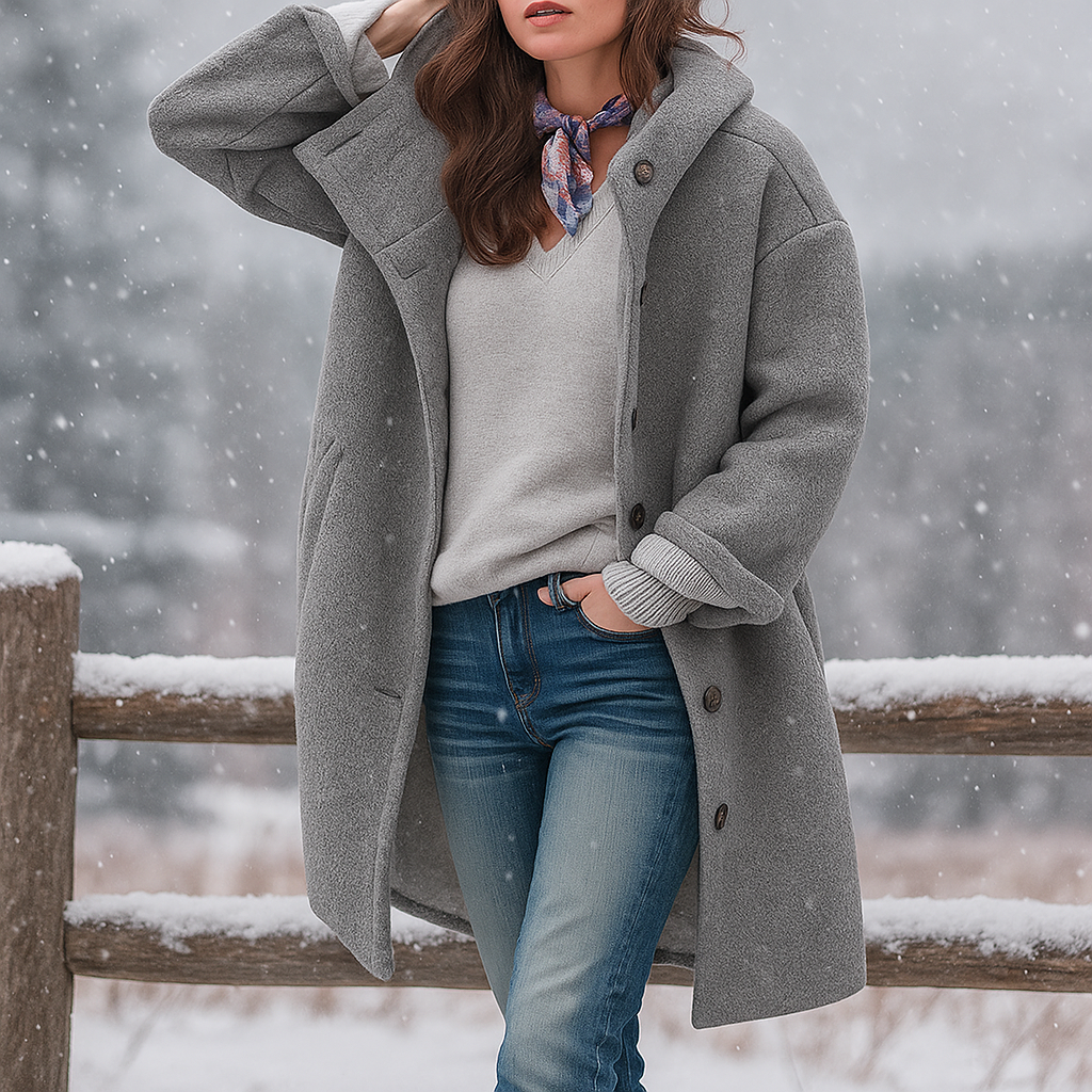 ModeGeist | Hochwertiger, lässiger Wintermantel für Frauen Alexia