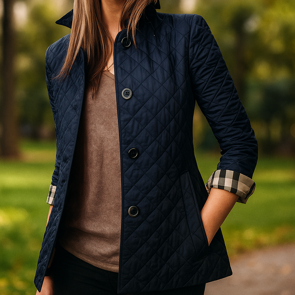 ModeGeist | Leichte Steppjacke für Frauen mit Knöpfen auf der Vorderseite Milika