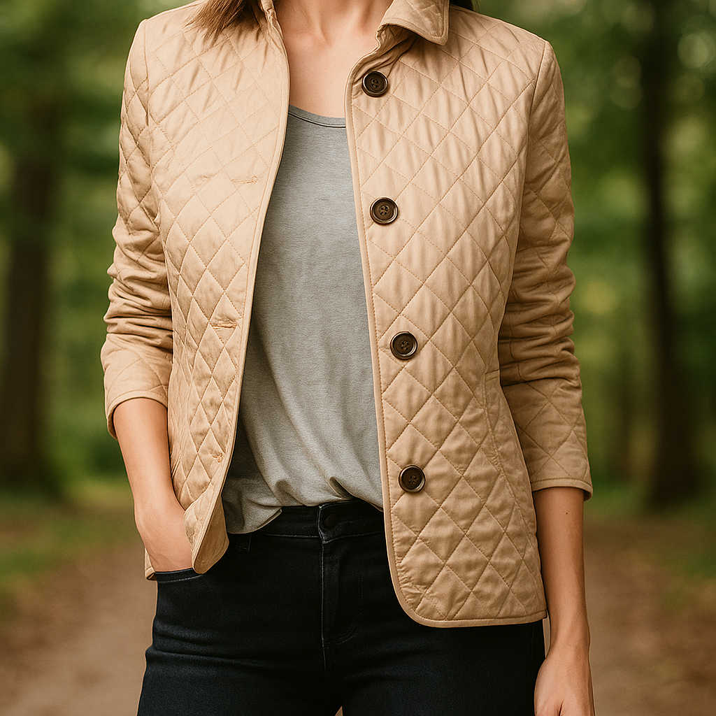 ModeGeist | Leichte Steppjacke für Frauen mit Knöpfen auf der Vorderseite Milika
