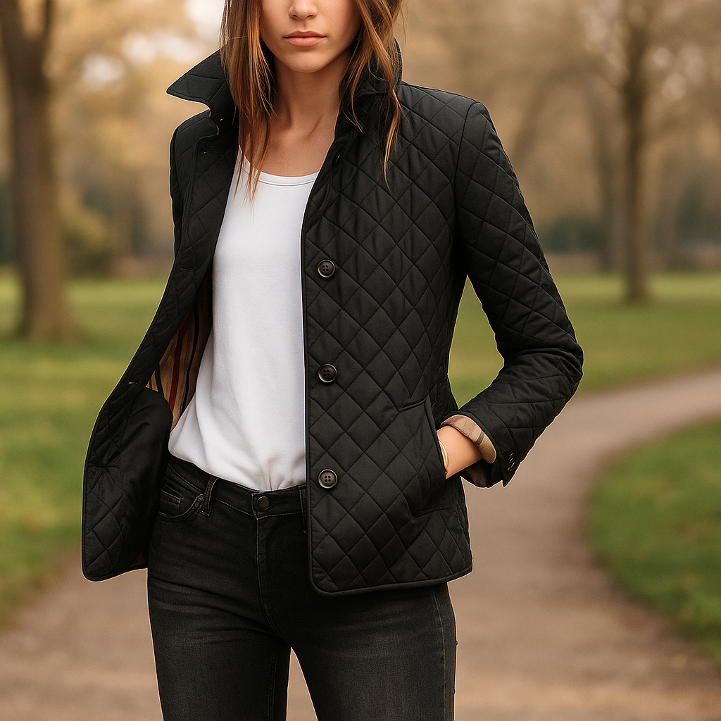 ModeGeist | Leichte Steppjacke für Frauen mit Knöpfen auf der Vorderseite Milika