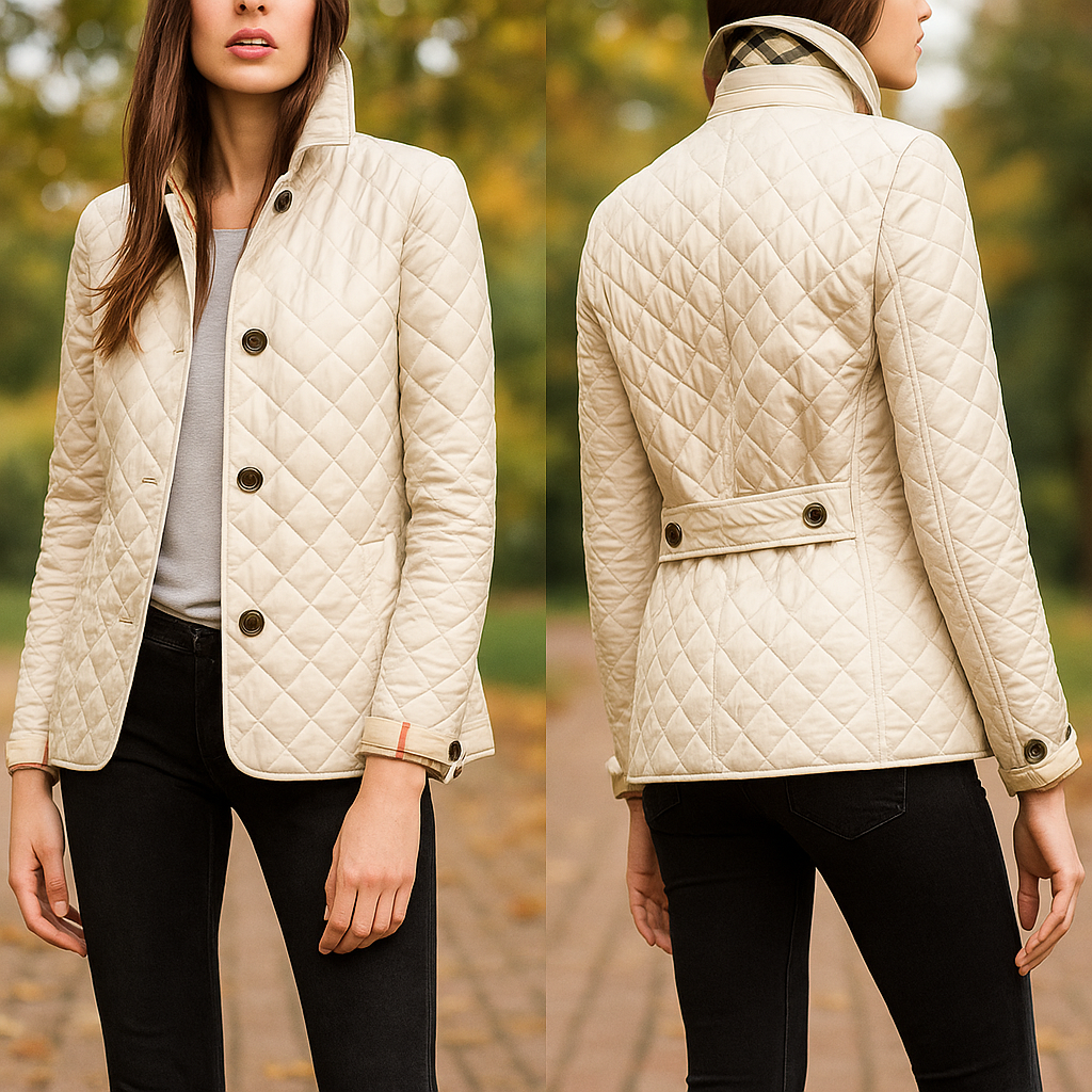ModeGeist | Leichte Steppjacke für Frauen mit Knöpfen auf der Vorderseite Milika