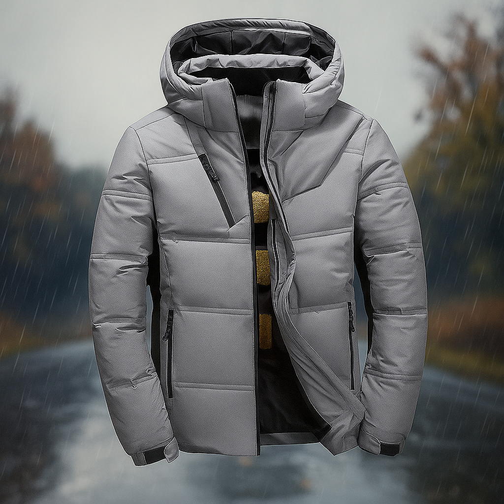 ModeGeist | Gestepptes Jack mit Kapuze und urbanem Design