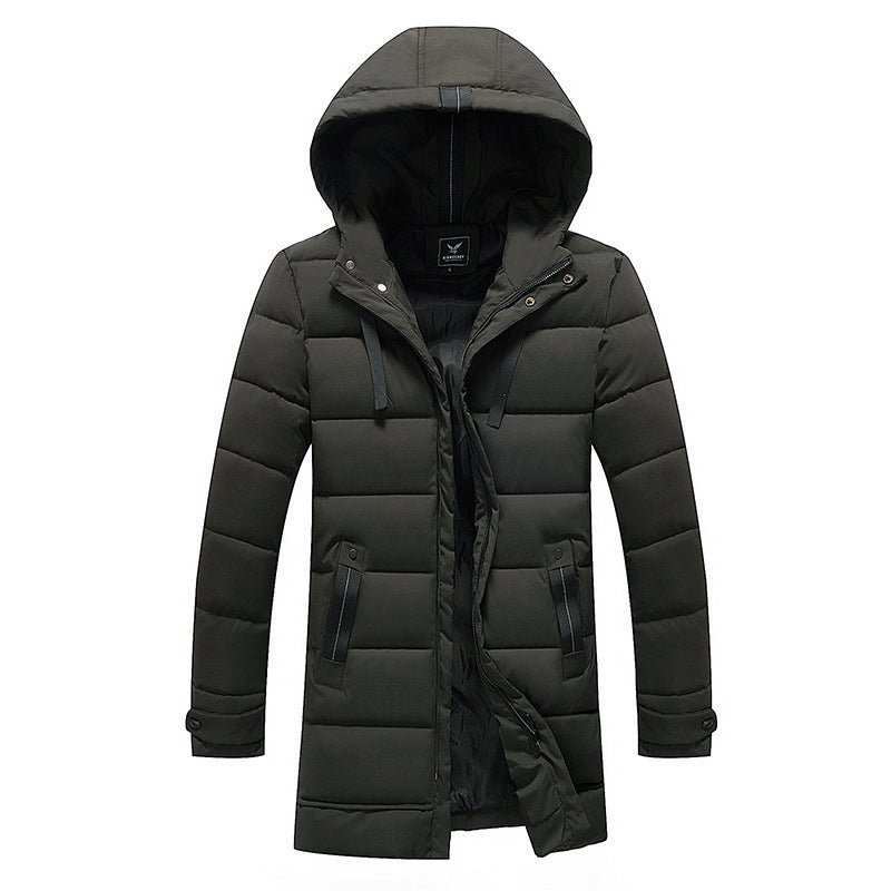 Damen längliche Steppjacke mit Kapuze und praktischen Taschen ModeGeist
