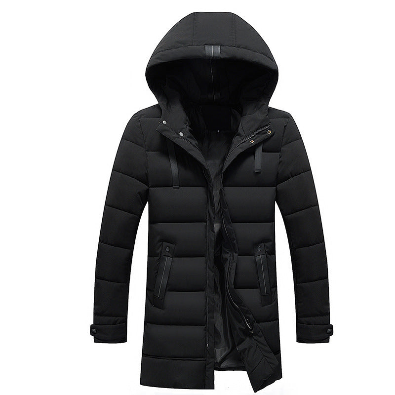 Damen längliche Steppjacke mit Kapuze und praktischen Taschen ModeGeist