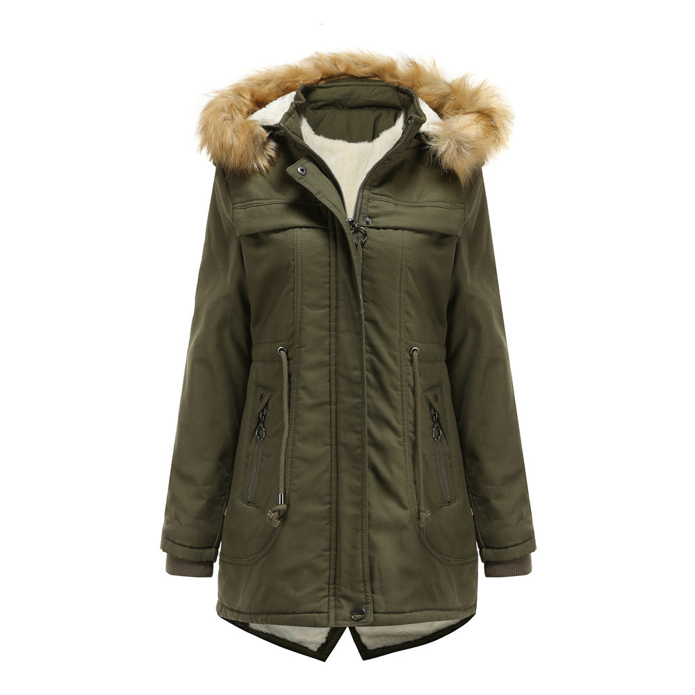 Damen Winterparka mit abnehmbarer Kapuze und Kunstfellbesatz ModeGeist