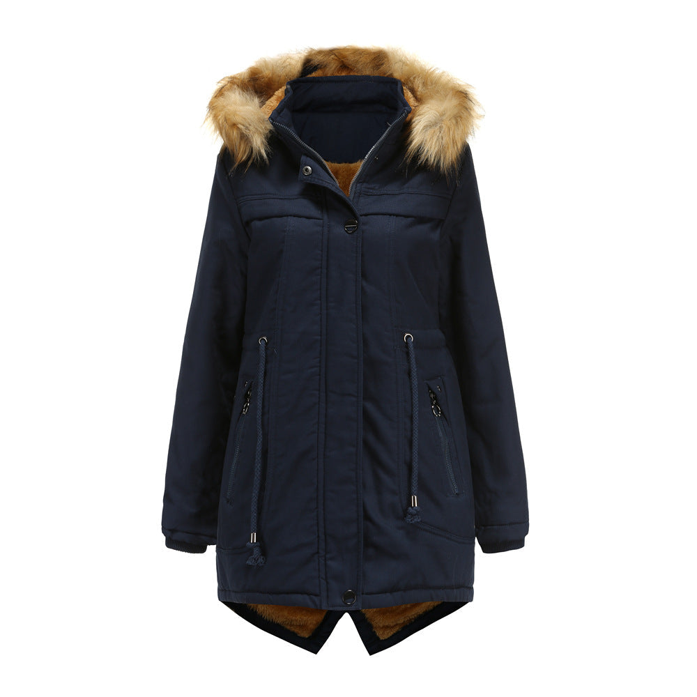 Damen Winterparka mit abnehmbarer Kapuze und Kunstfellbesatz ModeGeist