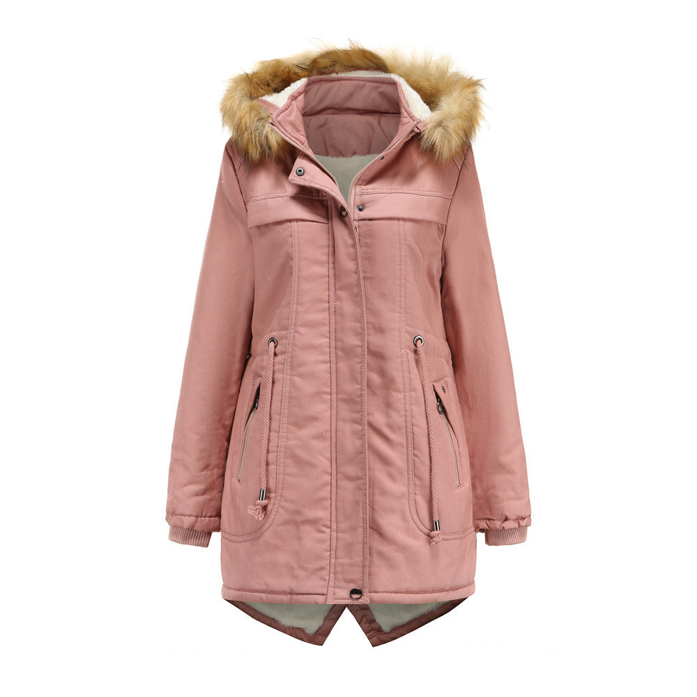 Damen Winterparka mit abnehmbarer Kapuze und Kunstfellbesatz ModeGeist