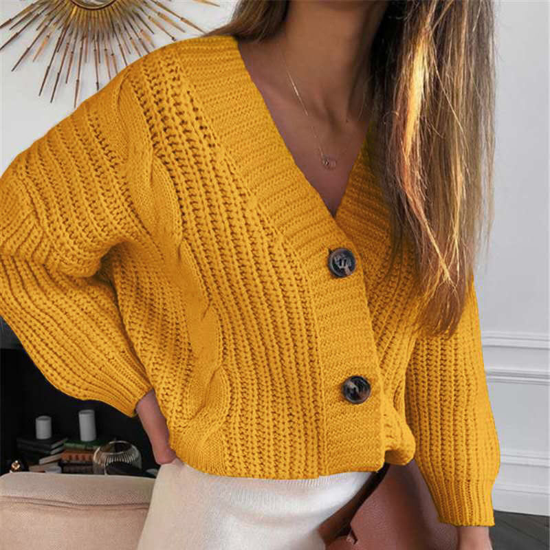 Damen Strickjacke mit übergroßem Design und dekorativen Knöpfen ModeGeist