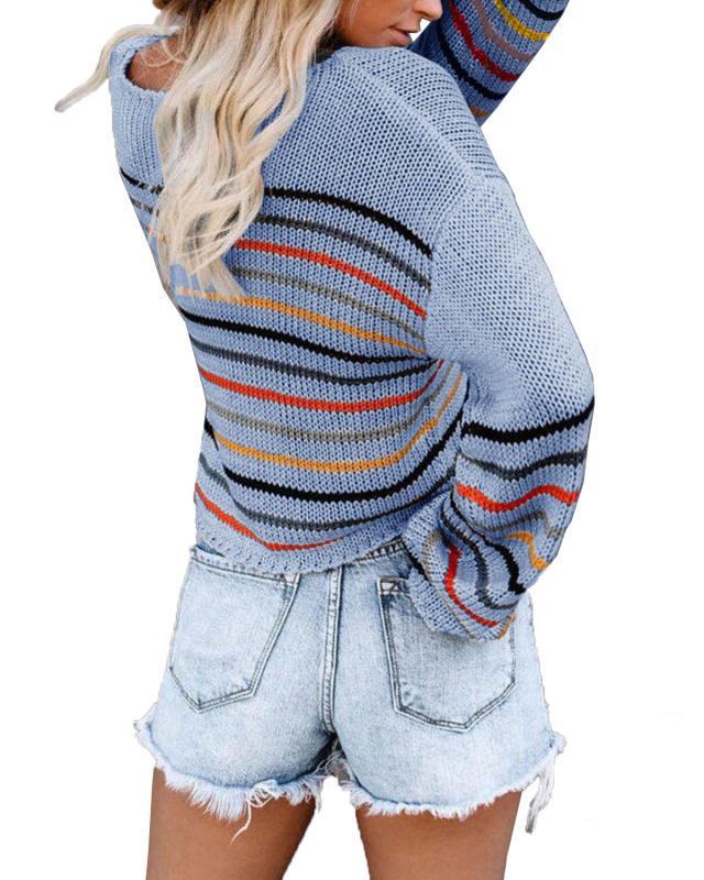 Damen Strickpullover im modernen Streifenmuster ModeGeist