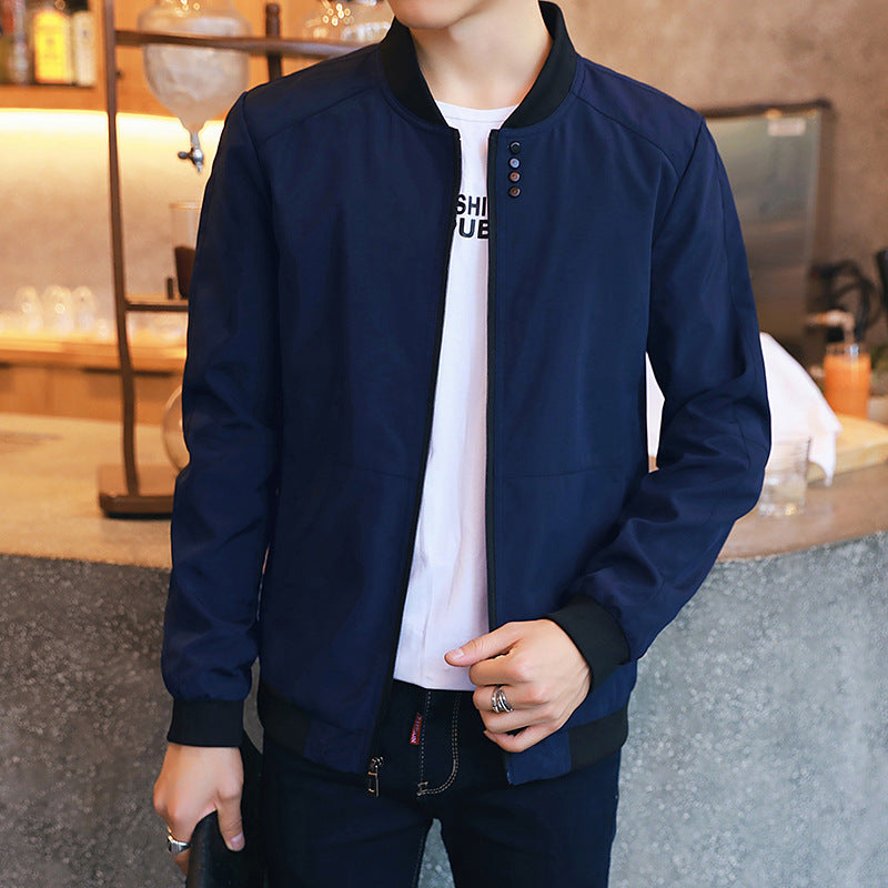 Herren Freizeitjacke mit Druckknopfverschluss und seitlichen Eingrifftaschen ModeGeist