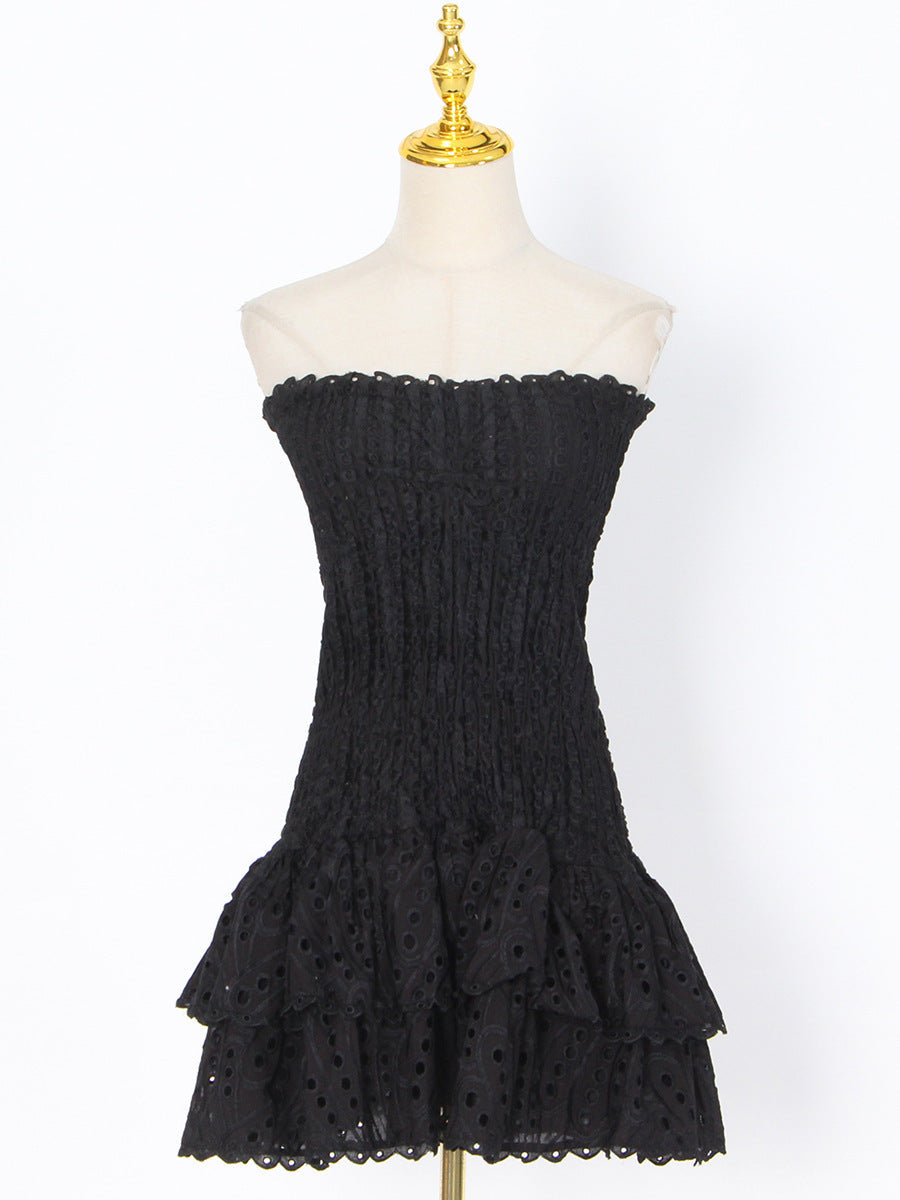 A-Linien Faltenkleid mit Rosenprint
