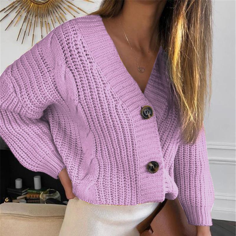 Damen Strickjacke mit übergroßem Design und dekorativen Knöpfen ModeGeist