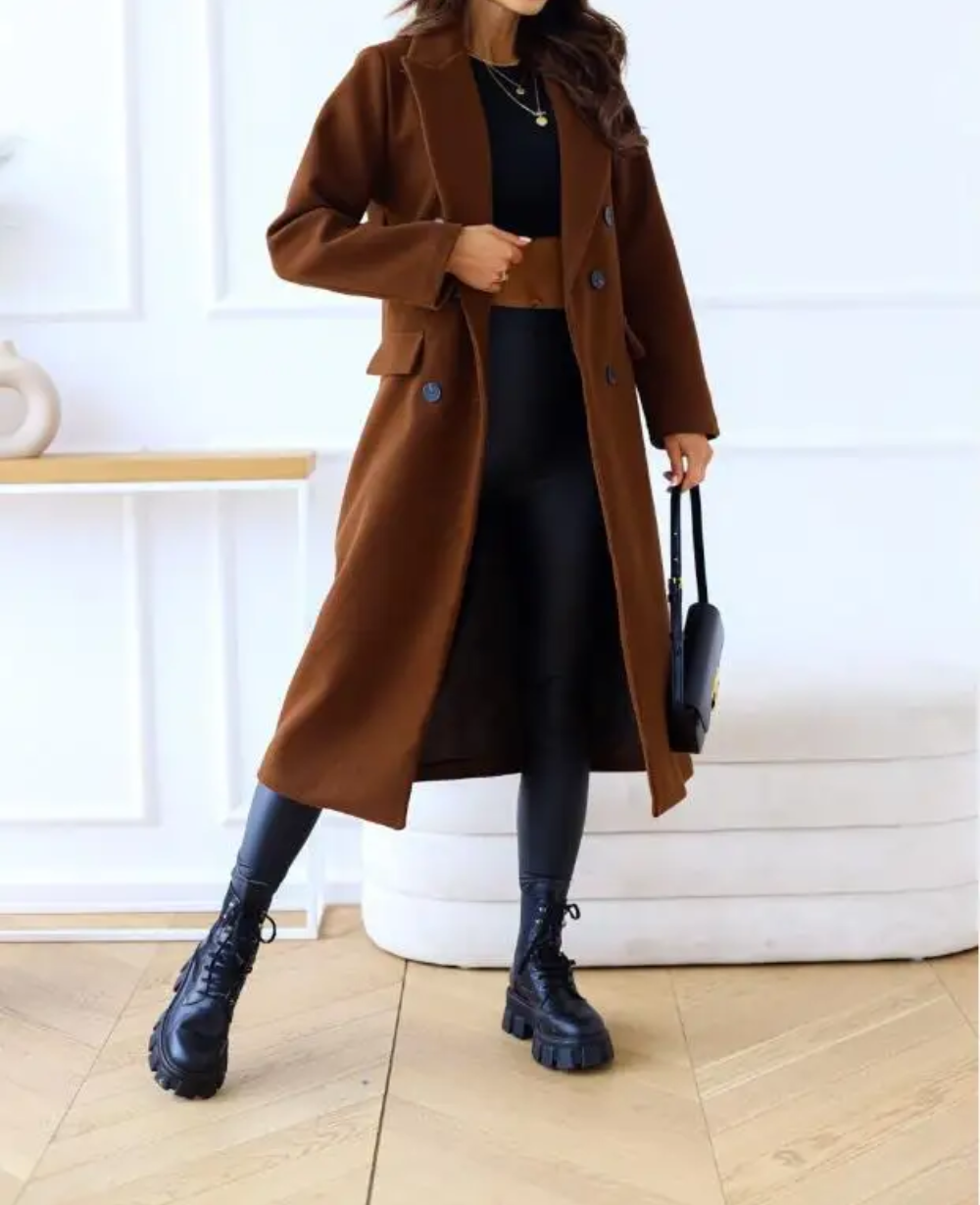 ModeGeist | Lange Elegante Taillierte Trenchcoat Für Damen | Perfekt Für Herbst Und Winter