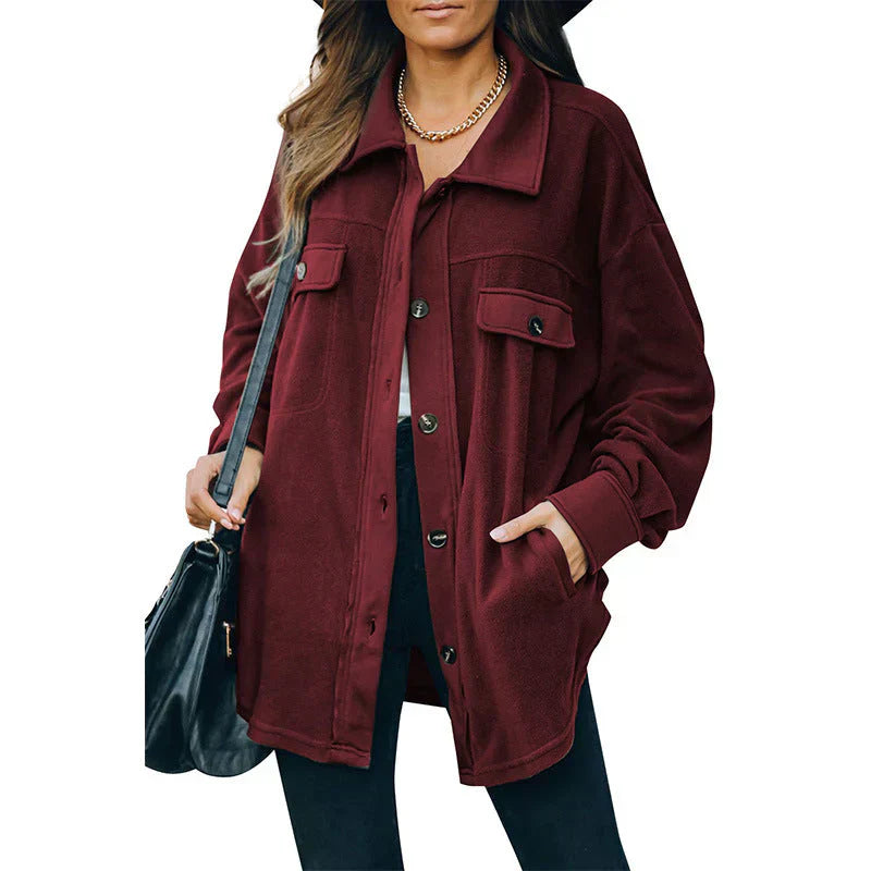 ModeGeist | Fleece-Jacke mit Knöpfen