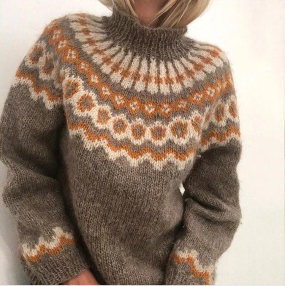 ModeGeist | Nordische Strickjacke mit Muster Acryl Warm, Zeitlos