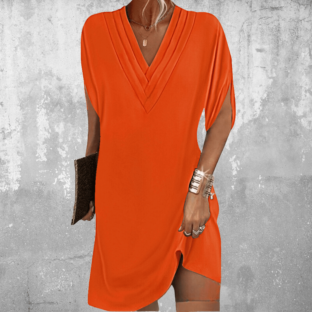 Kurzes Joline Kleid mit V-Ausschnitt