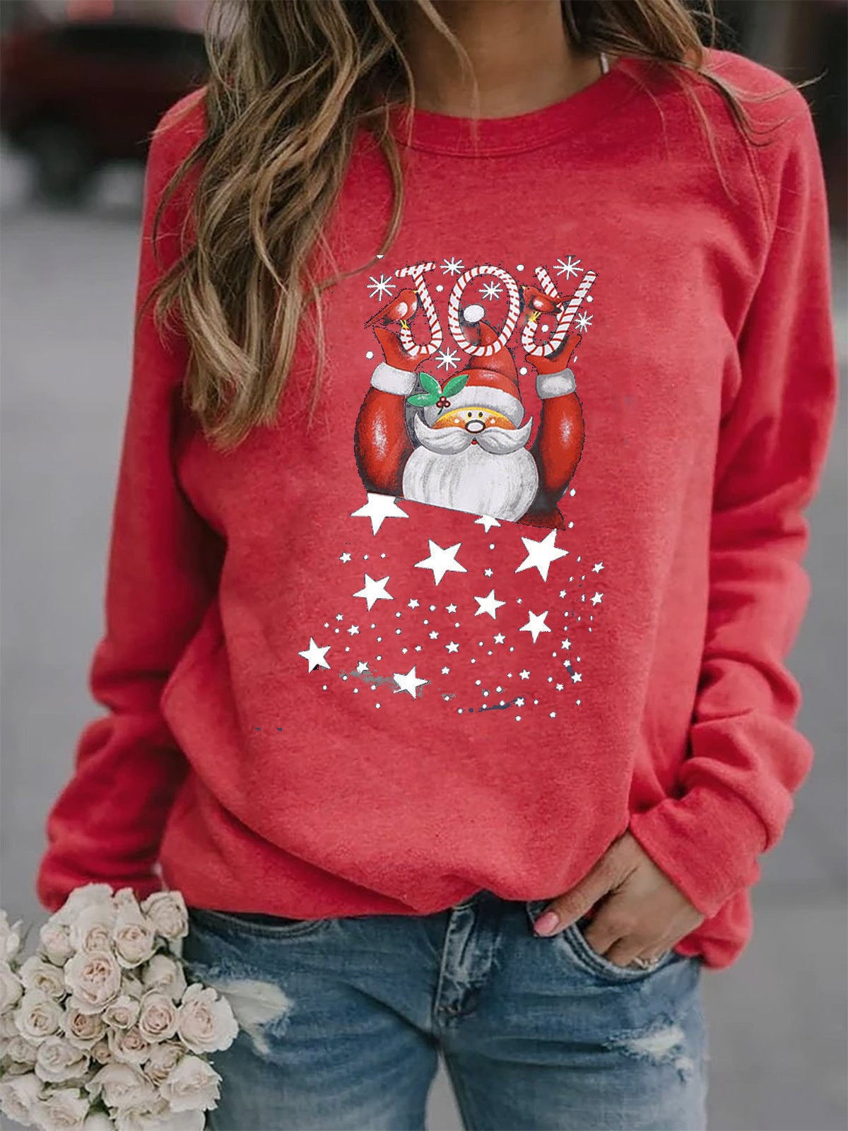 Damen Sweatshirt mit festlichem Weihnachtsmotiv ModeGeist