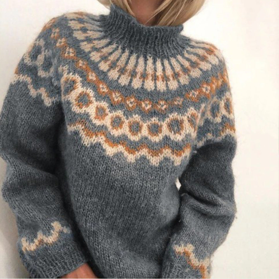 ModeGeist | Nordische Strickjacke mit Muster Acryl Warm, Zeitlos