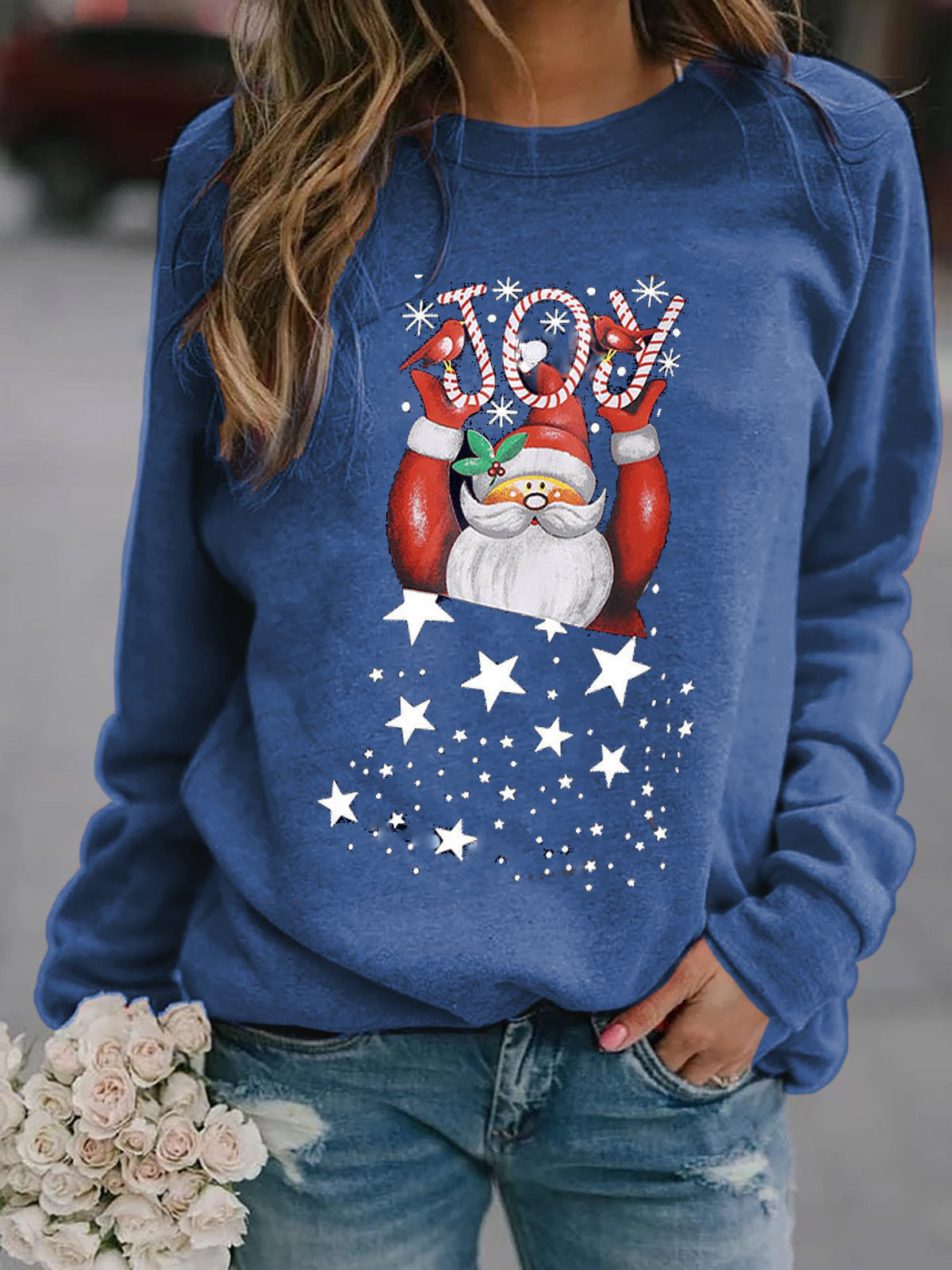 Damen Sweatshirt mit festlichem Weihnachtsmotiv ModeGeist