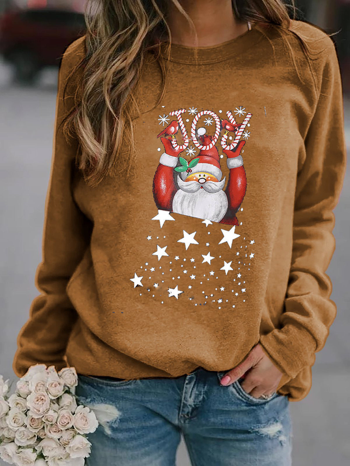 Damen Sweatshirt mit festlichem Weihnachtsmotiv ModeGeist