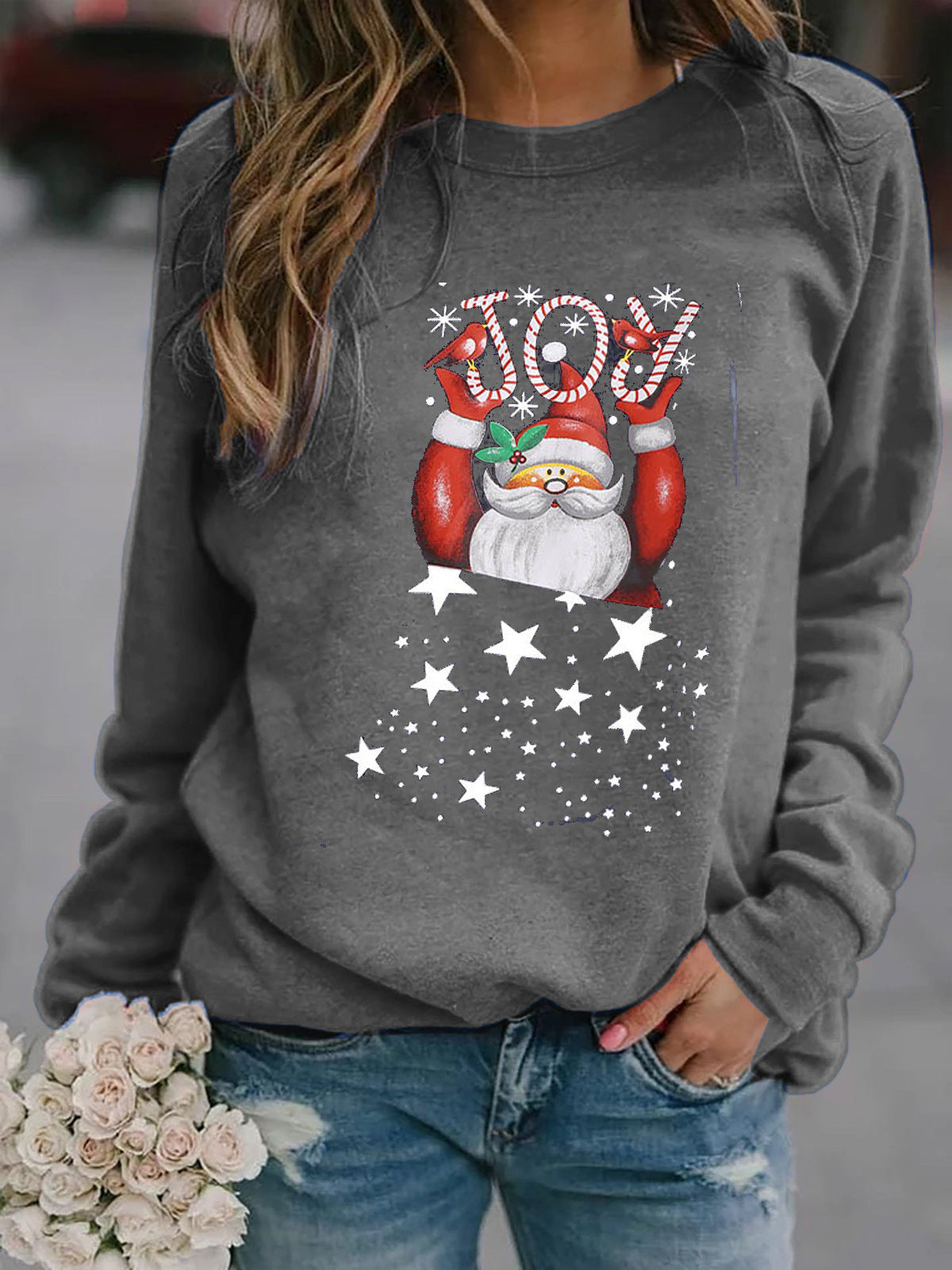 Damen Sweatshirt mit festlichem Weihnachtsmotiv ModeGeist