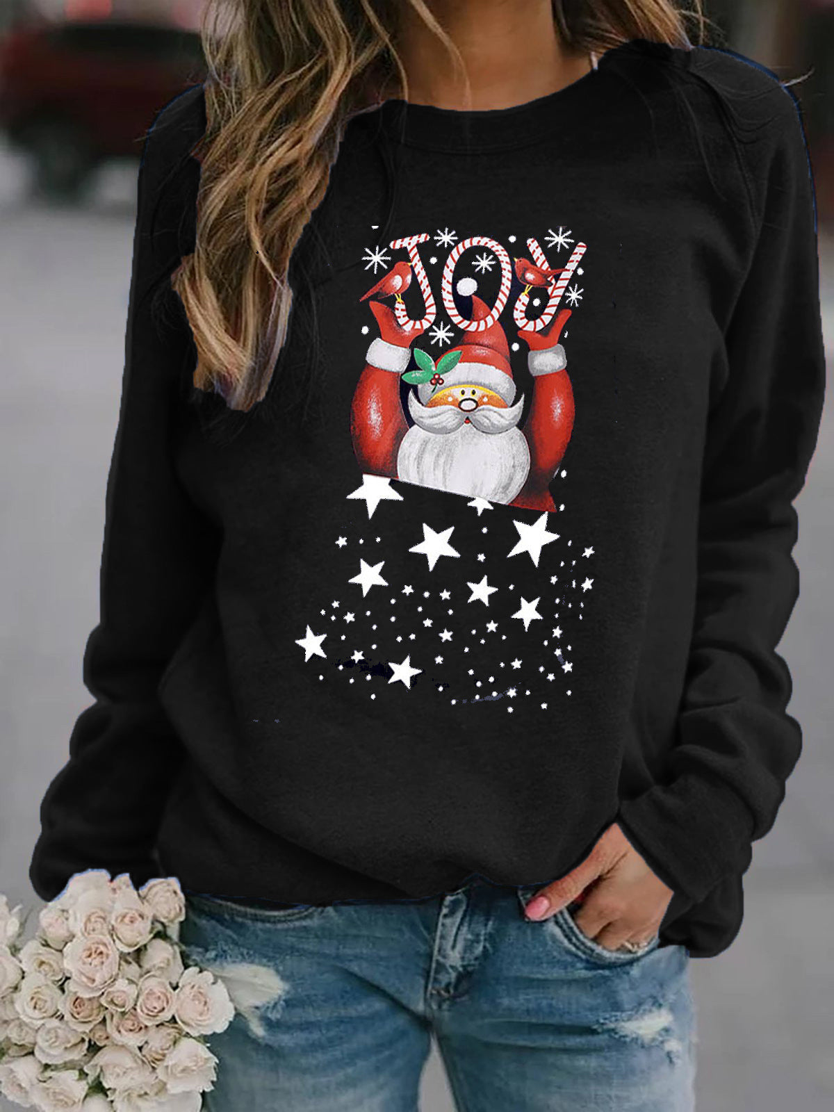 Damen Sweatshirt mit festlichem Weihnachtsmotiv ModeGeist