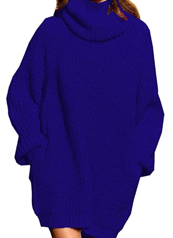Damen Oversized Strickpullover mit hohem Kragen und weitem Schnitt ModeGeist
