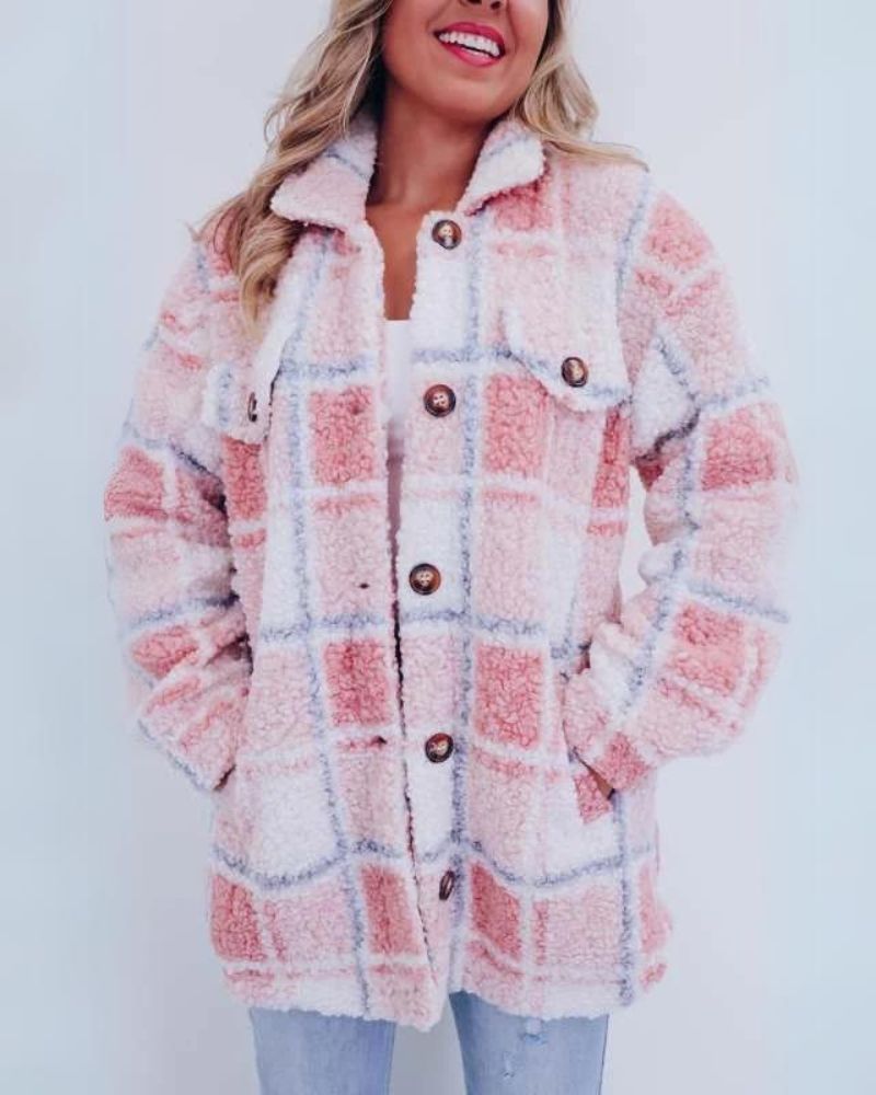 ModeGeist | Polar Fleece Plaid Jacke