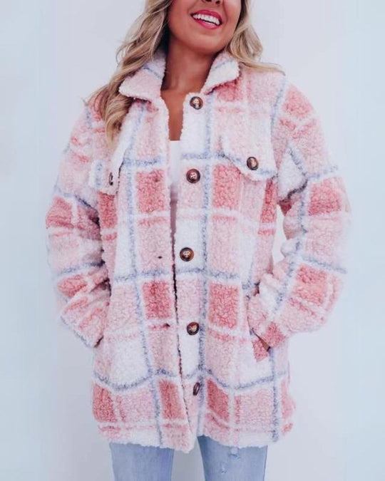 ModeGeist | Karierte Jacke Knopf Vorderseite