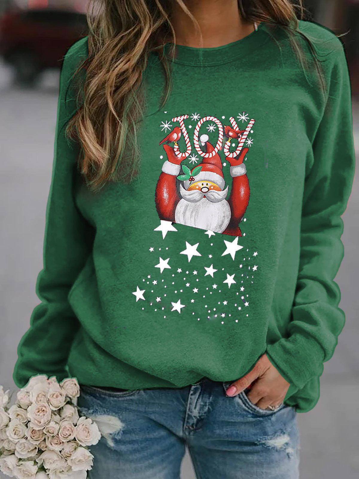 Damen Sweatshirt mit festlichem Weihnachtsmotiv ModeGeist