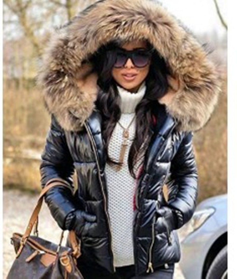 Damen Steppjacke mit luxuriösem Fellkragen und praktischen Taschen ModeGeist