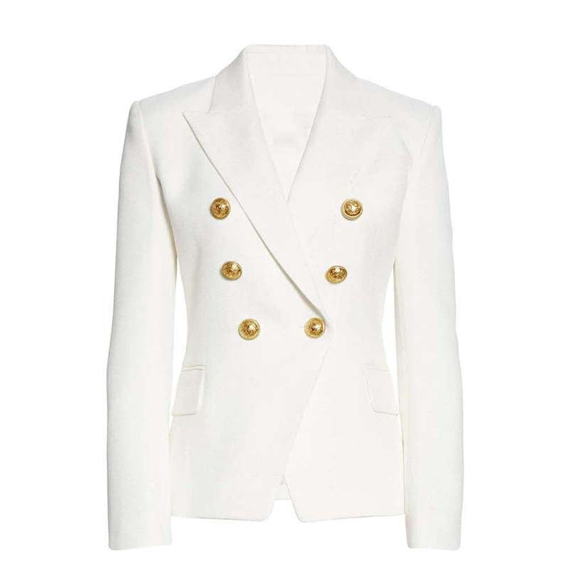 Damen Elegante Doppelreihige Blazerjacke mit goldenen Knöpfen ModeGeist