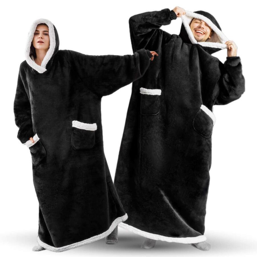 Fudus Langarm-Hoodie und Decke mit Taschen