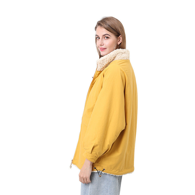 Damen Kuschelige und warme Outdoorjacke mit hohem Kragen ModeGeist