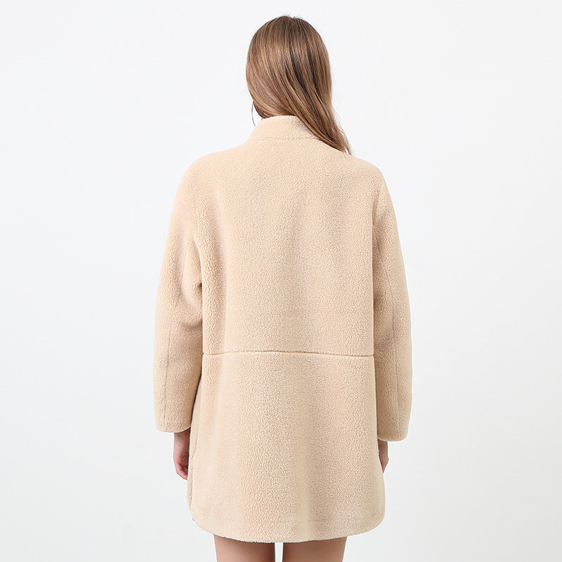 Damen Flauschige Fleecejacke mit elegantem Schnitt und praktischen Taschen ModeGeist