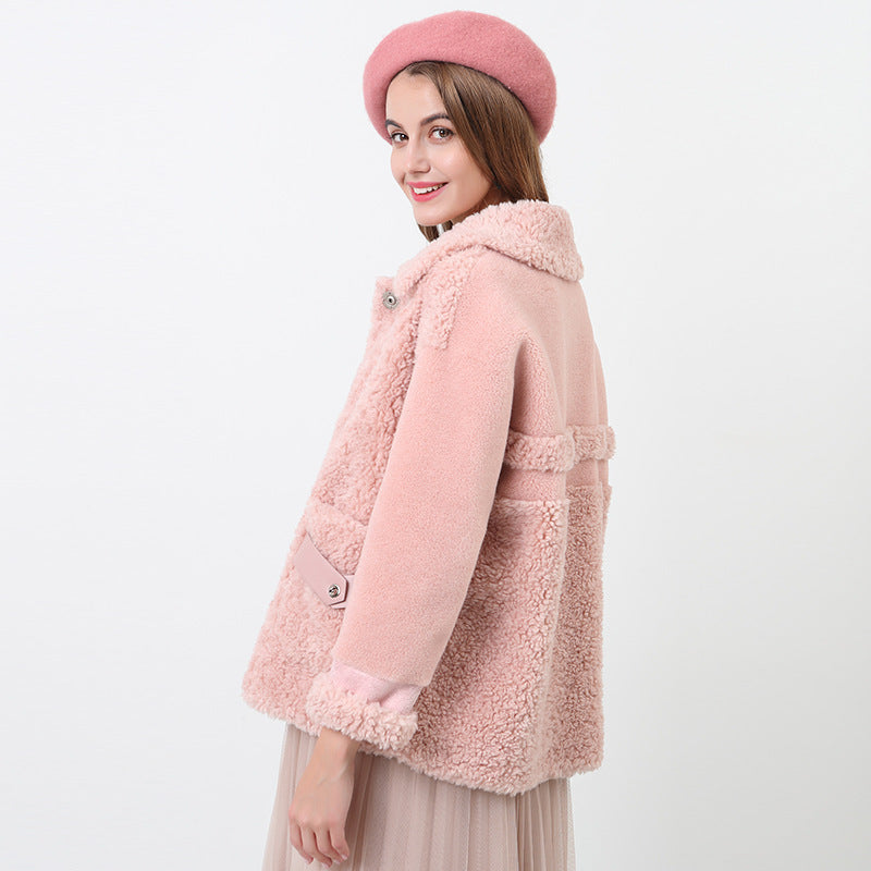 Damen Kuschliger Teddyjacke mit abnehmbaren Bindegürtel ModeGeist