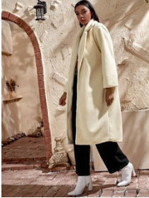 Damen Eleganter und bequemer Wollmantel mit weitem Schnitt ModeGeist