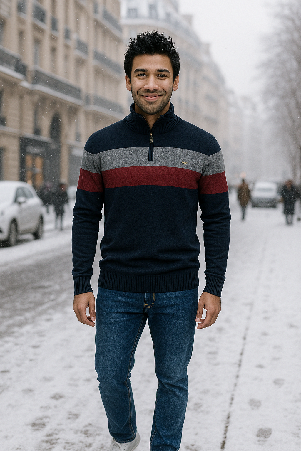 ModeGeist | Wärmer Strickpullover mit Reißverschluss für Den Winter