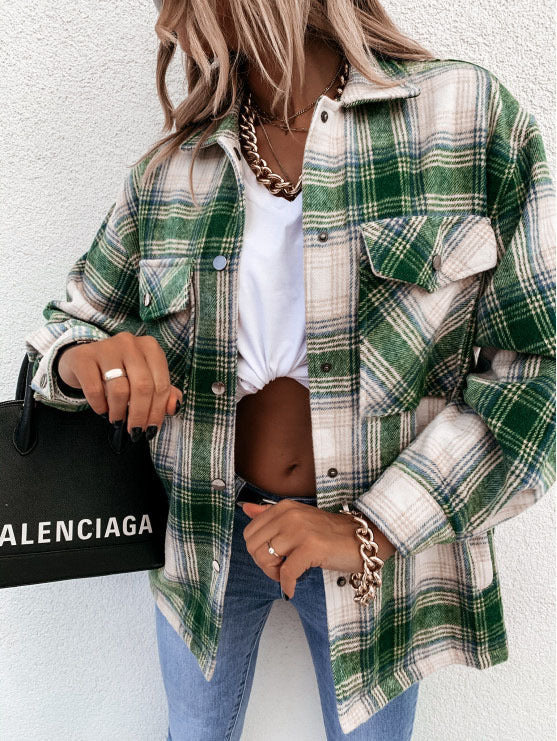 ModeGeist | Overshirt - Übergröße - Flanell - Karomuster - Knopfverschluss - Lässig