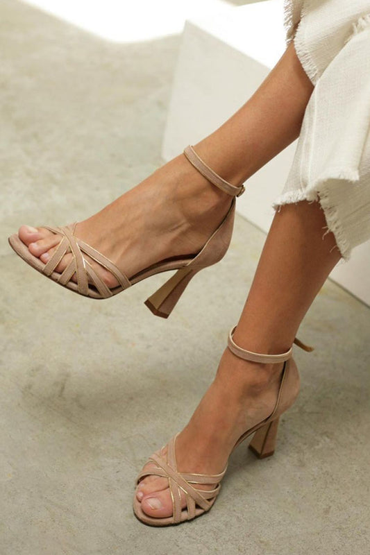MODEGEIST Damen Peep-Toe Pumps Patchwork Stiletto
