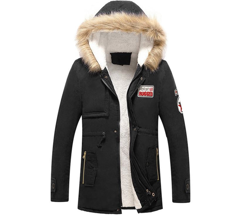 Herren modische Winterjacke mit Kunstfellkragen und praktischen Taschen ModeGeist