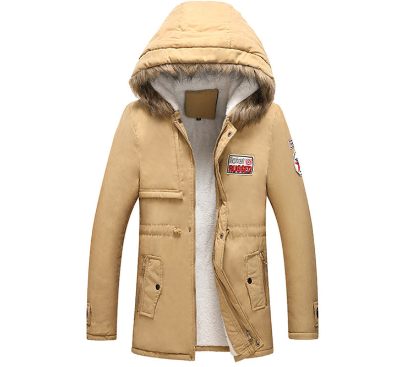 Herren modische Winterjacke mit Kunstfellkragen und praktischen Taschen ModeGeist