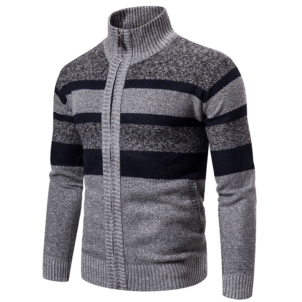 Herren Strickjacke mit modernem Stehkragen ModeGeist