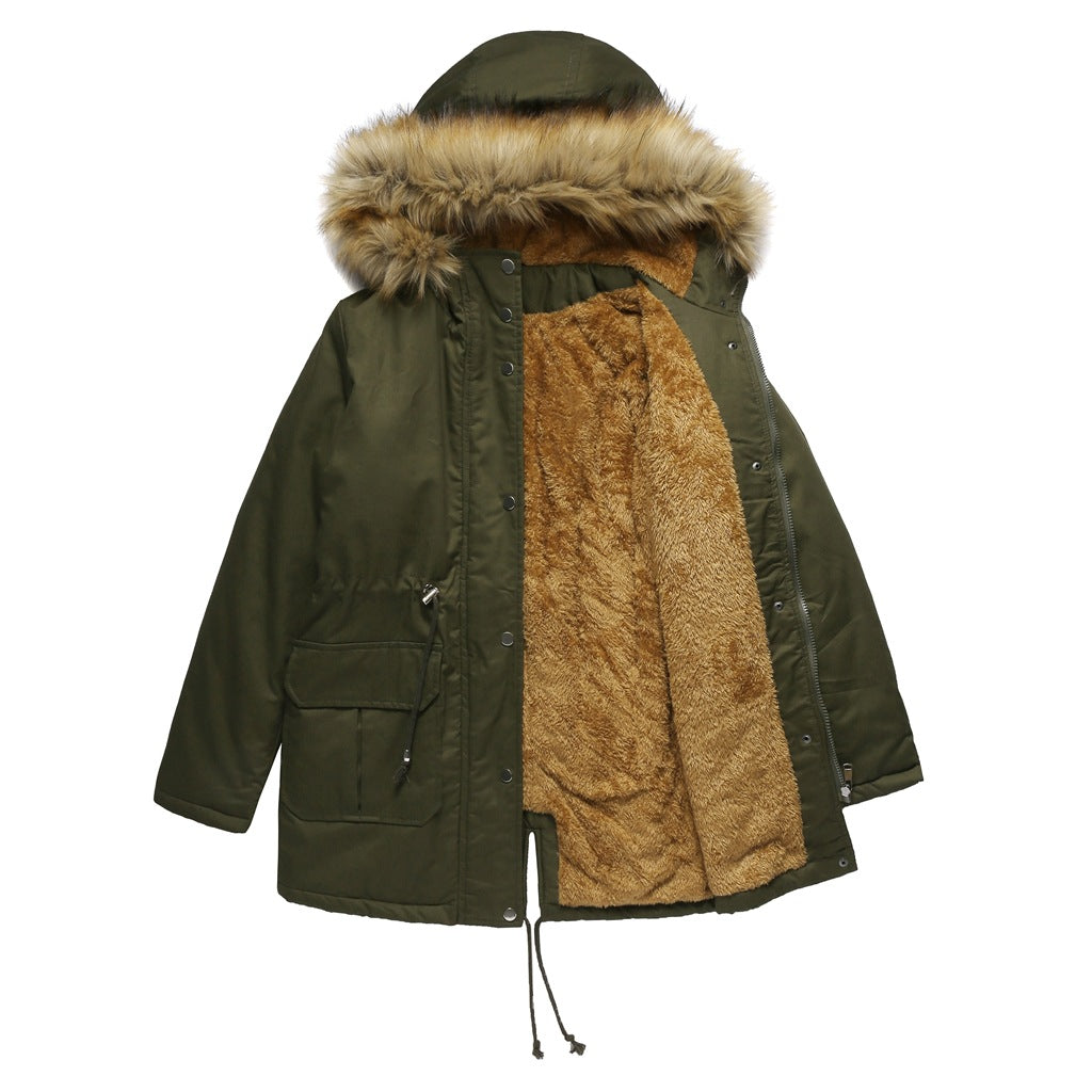Damen warme Outdoor-Parka mit abnehmbarer Kapuze und luxuriösem Kunstfell ModeGeist